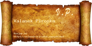 Valasek Piroska névjegykártya